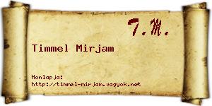 Timmel Mirjam névjegykártya